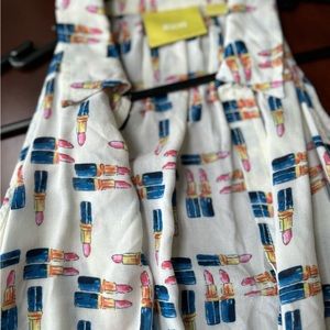 Anthropologie Maeve Lipstick Novelty Print Sleeveless Swing Top - Size 0